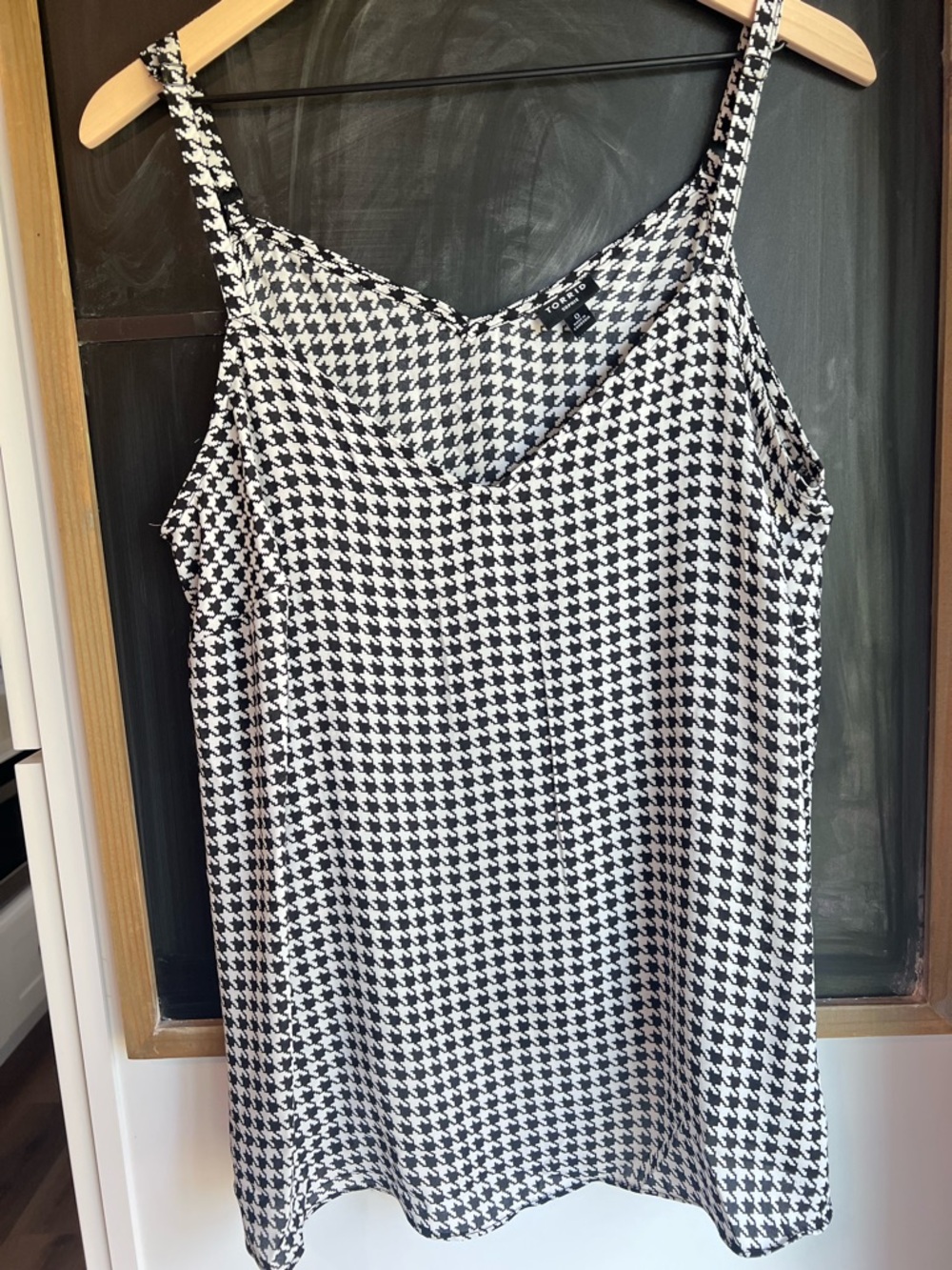 Torrid Sophie Houndstooth Cami Tank | Black White Sleeveless Top Size 0 L XL